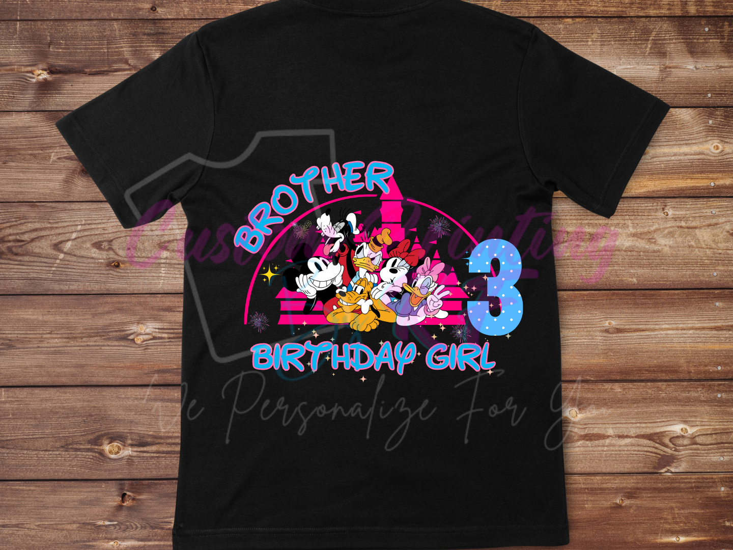 Disney All Characters Birthday Shirt Girl, Family Matching T-Shirts