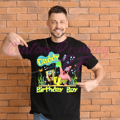 Spongebob Custom Birthday Boy Shirt, Family Matching T-Shirts