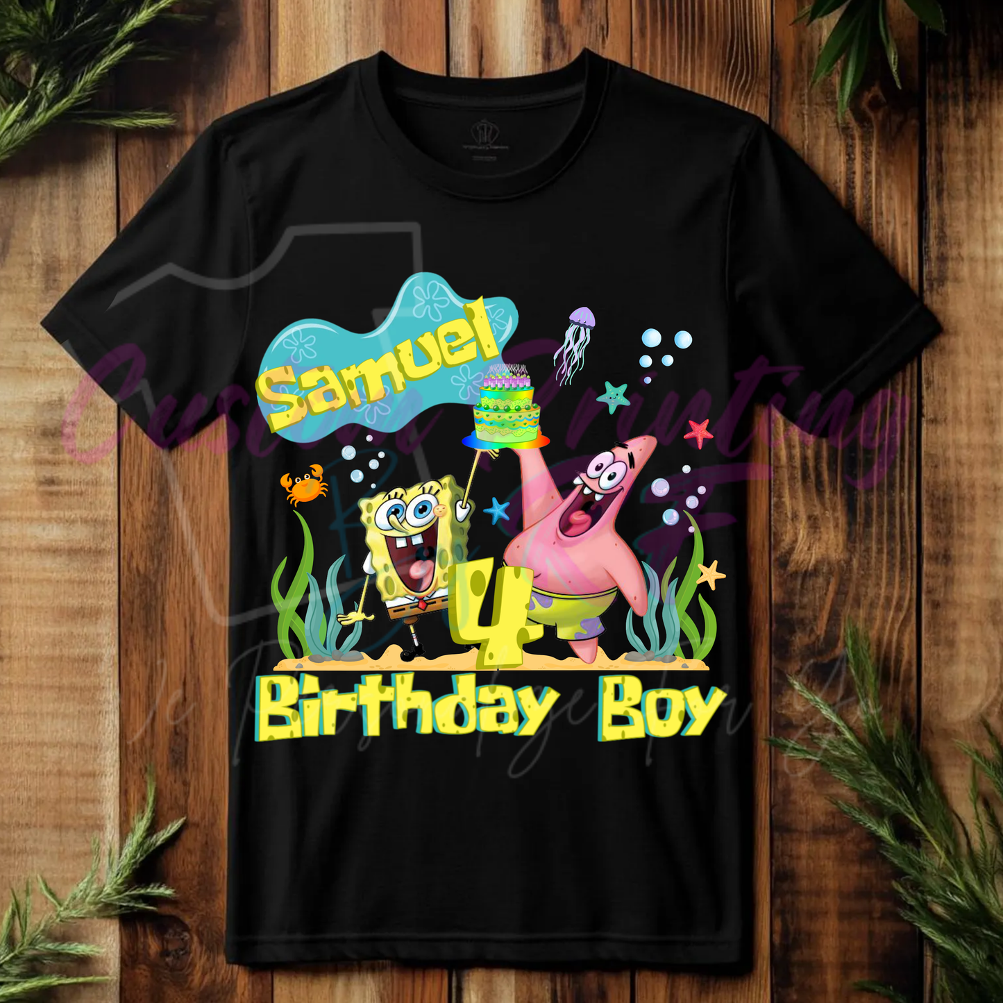 Spongebob Custom Birthday Boy Shirt, Family Matching T-Shirts
