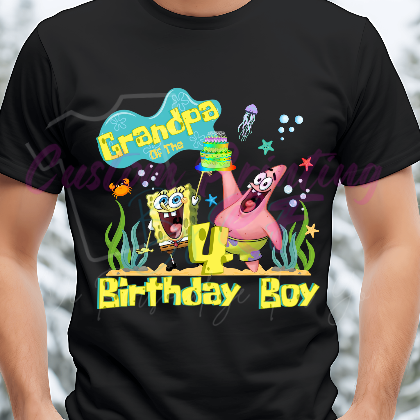 Spongebob Custom Birthday Boy Shirt, Family Matching T-Shirts