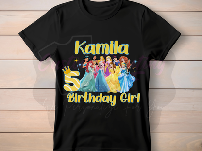 Disney Princess Birthday Shirt Custom Family Matching Shirts
