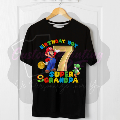 Mario Bro Birthday Boy Shirt, Family Matching T-Shirts