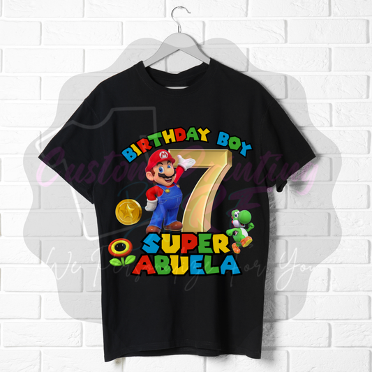 Mario Bro Birthday Boy Shirt, Family Matching T-Shirts