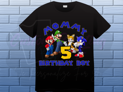Mario Bro Birthday Boy Shirt, Family Matching Custom T-Shirts
