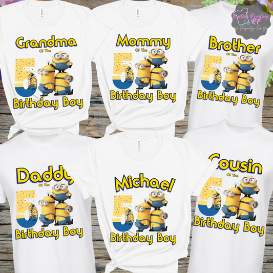 Minions Birthday Boy Shirt, Family Matching T-Shirts