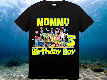 Spongebob Birthday Boy Shirt, Family Matching T-Shirts