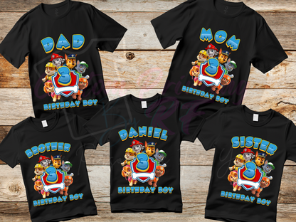 Pawn Patrol Birthday Boy Shirt, Custom Family Matching T-Shirts