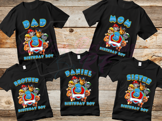 Pawn Patrol Birthday Boy Shirt, Custom Family Matching T-Shirts