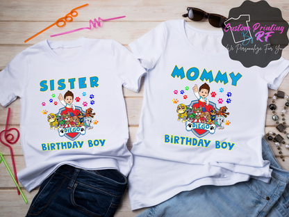 Pawn Patrol Birthday Boy Shirt, Family Matching T-Shirts