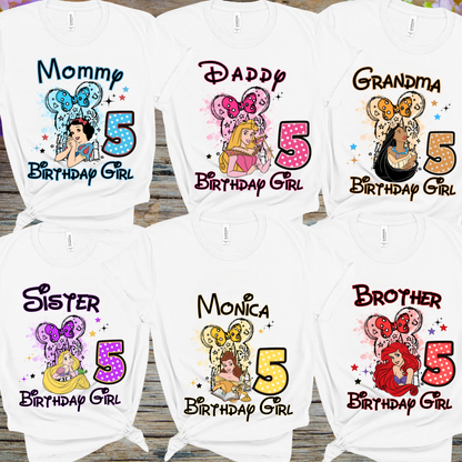 Disney Princess Birthday Shirt Custom Family Matching Shirts