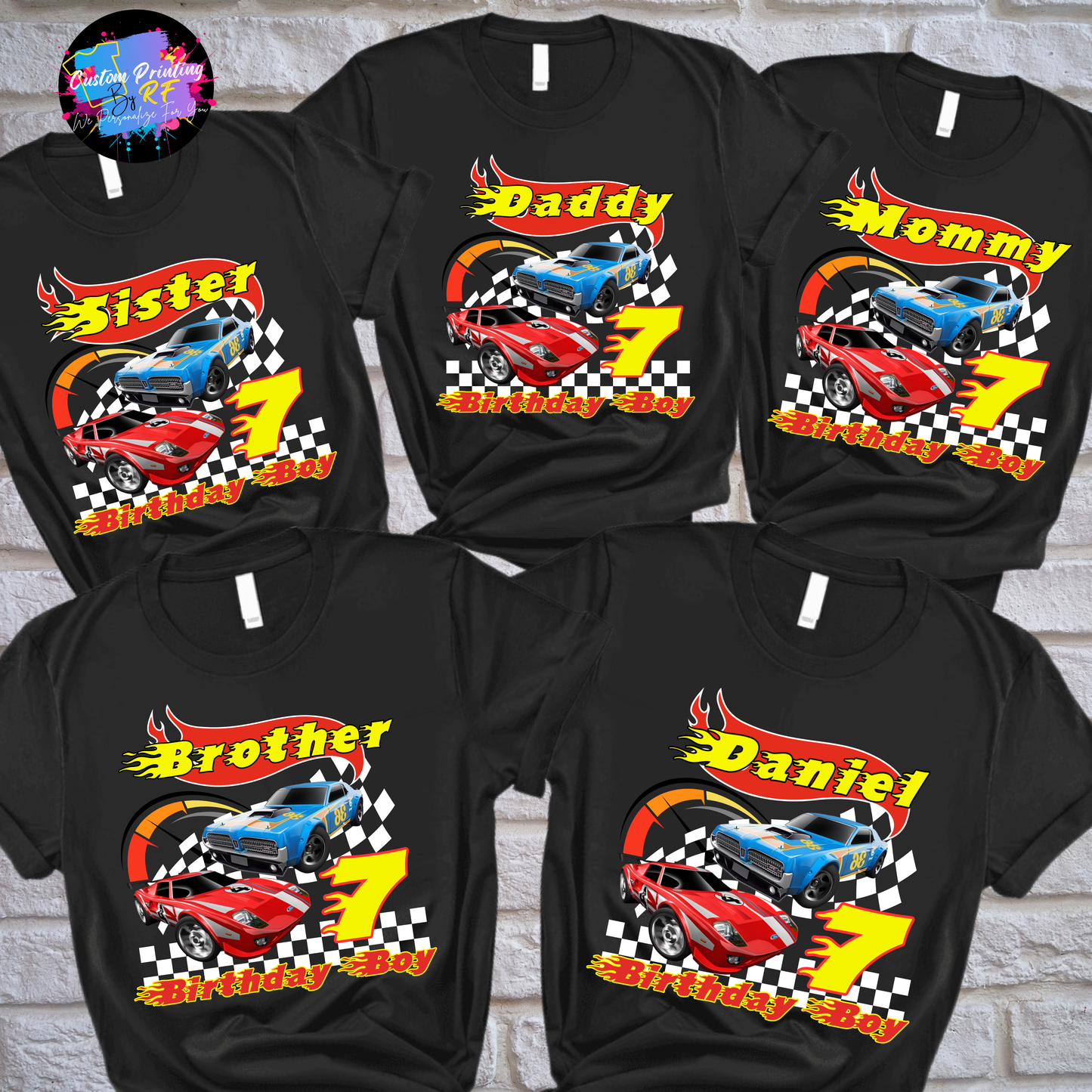 Hot Wheels Birthday Boy Shirt, Family Matching T-Shirts