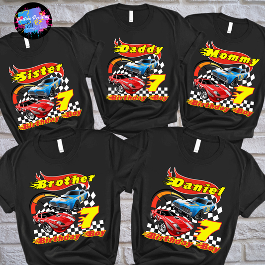 Hot Wheels Birthday Boy Shirt, Family Matching T-Shirts