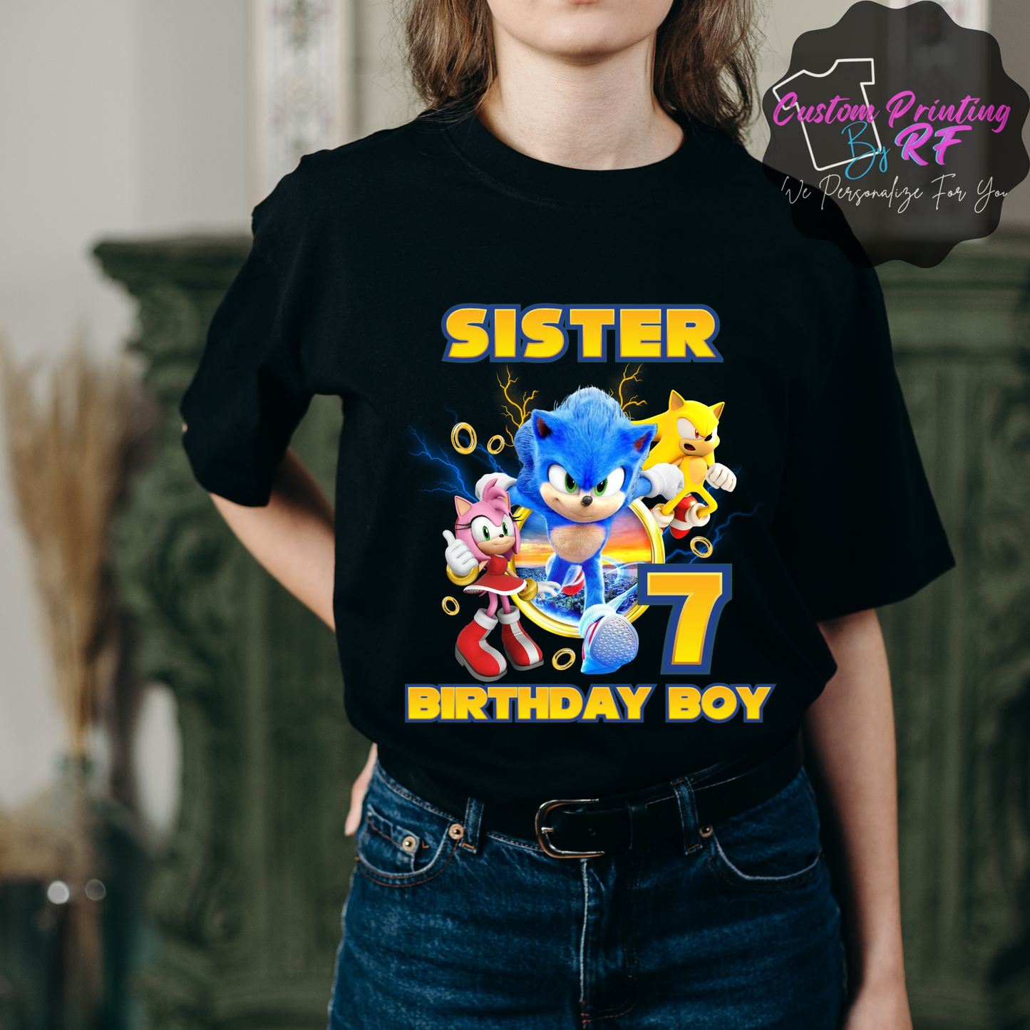 Sonic the Hedgehog Birthday Shirt, Family Matching T-Shirts