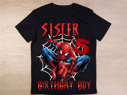 Spiderman Birthday Boy Shirt, Family Matching Custom T-Shirts
