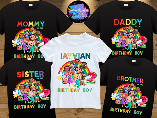 Cocomelon Birthday Boy Shirt, Family Matching T-Shirts