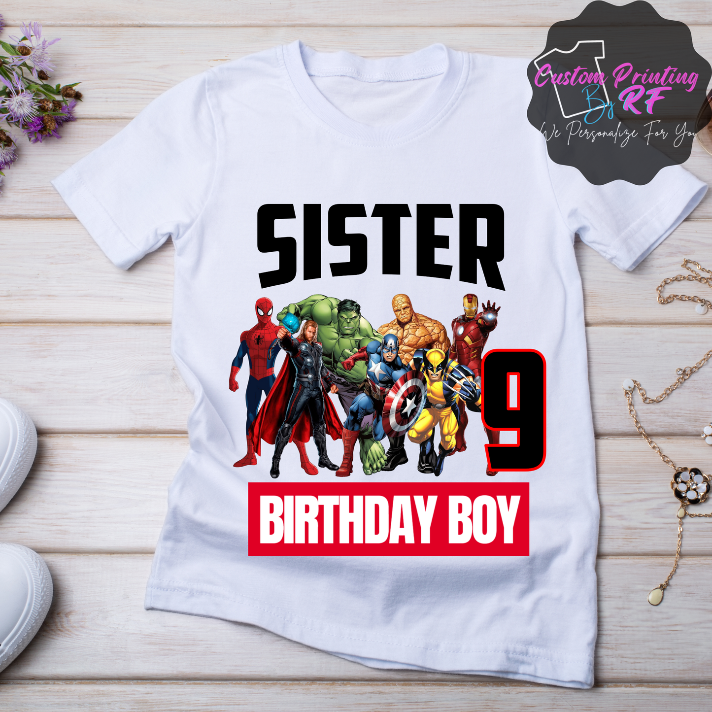 Marvel Birthday Boy Shirt, Family Matching T-Shirts