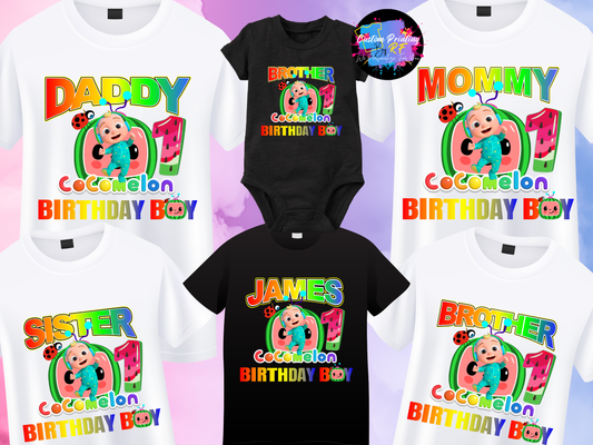 Cocomelon Birthday Boy Shirt, Family Matching T-Shirts