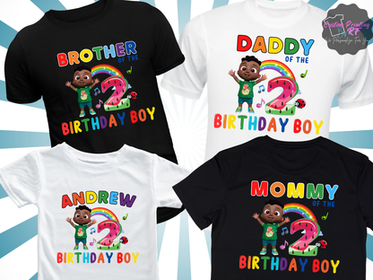 Cocomelon Cody Toddler Birthday Shirt, Family Matching T-Shirts