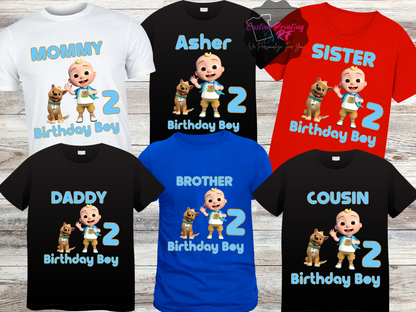 Cocomelon Toddler Birthday Shirt, Family Matching T-Shirts