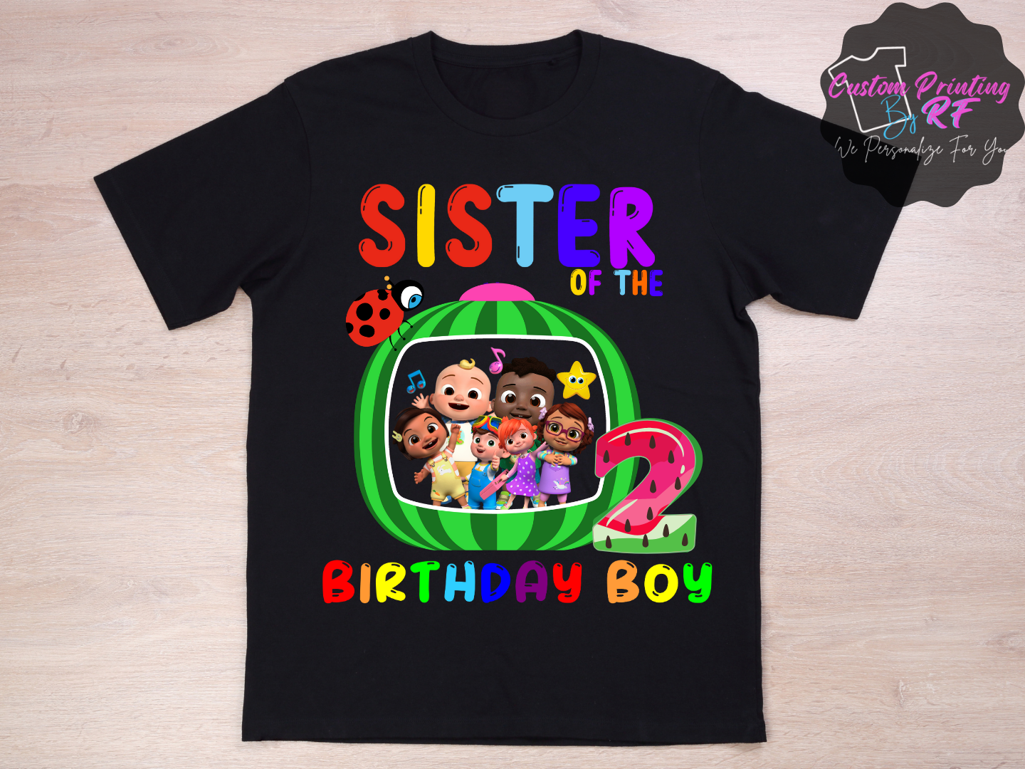 Cocomelon Toddler Birthday Shirt, Custom Family Matching T-Shirts