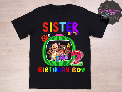 Cocomelon Toddler Birthday Shirt, Custom Family Matching T-Shirts
