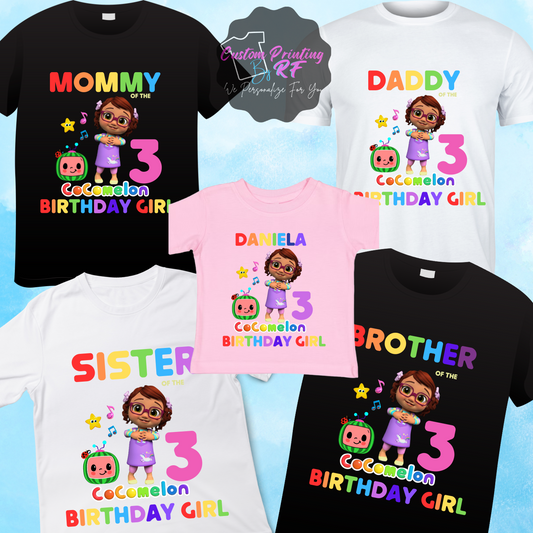 Cocomelon Yoyo Girl Birthday Shirt, Family Matching T-Shirts