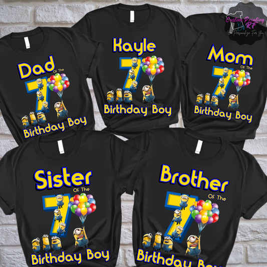 Minions Birthday Boy Shirt, Family Matching T-Shirts