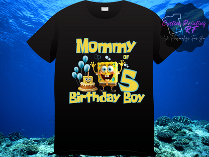 Spongebob Birthday Boy Shirt, Family Matching T-Shirts