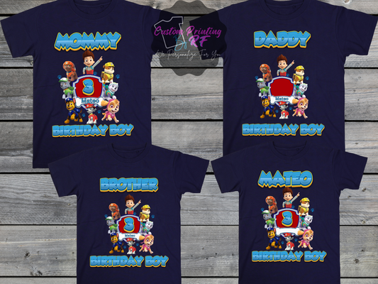Pawn Patrol Birthday Boy Shirt, Family Matching T-Shirts
