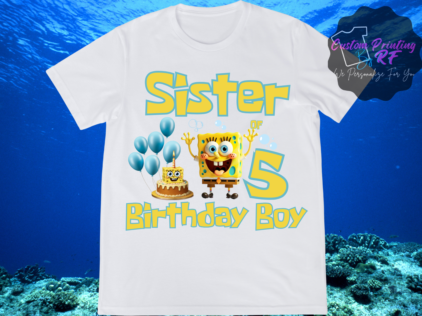 Spongebob Birthday Boy Shirt, Family Matching T-Shirts