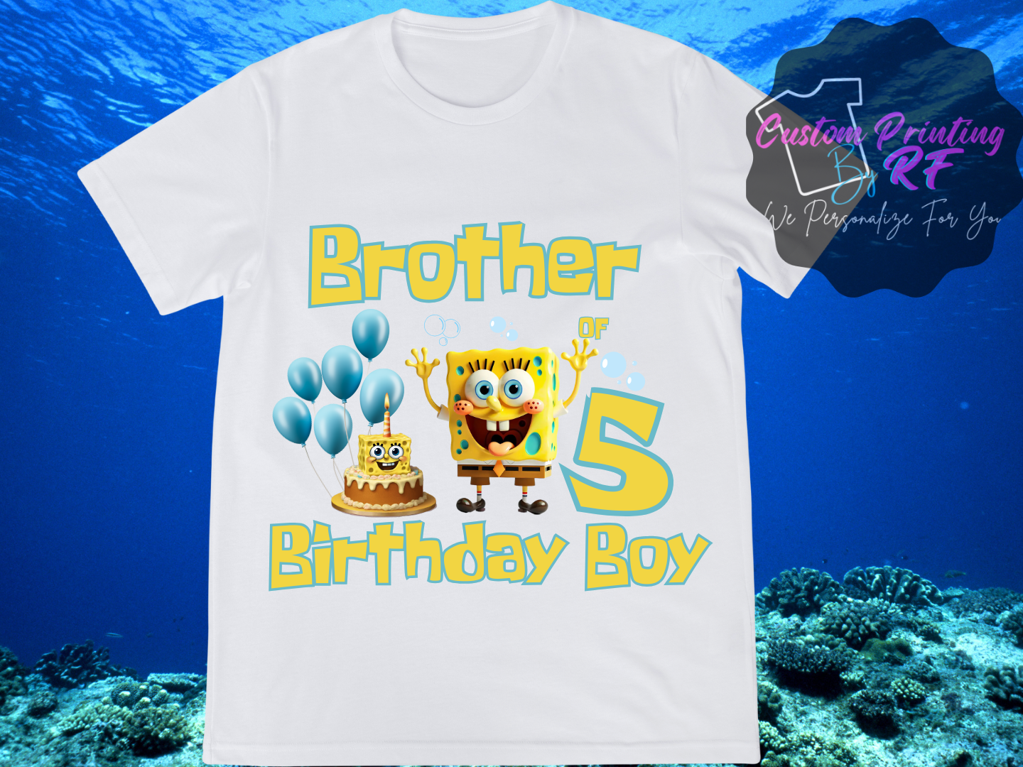 Spongebob Birthday Boy Shirt, Family Matching T-Shirts
